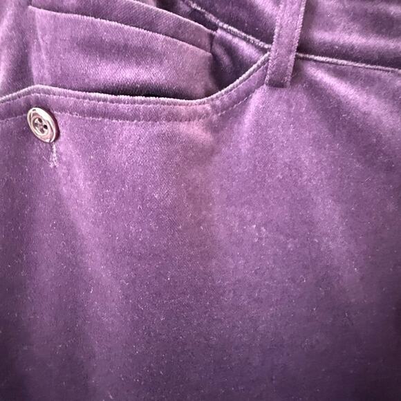 Vintage Ellen Tracy Sz. 6 Purple Velvet Pants Vampire Grunge Goth Casual Comfy - Picture 7 of 7